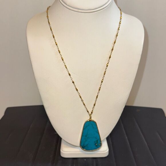 Jennifer tuton turquoise drop necklace Gold Chain